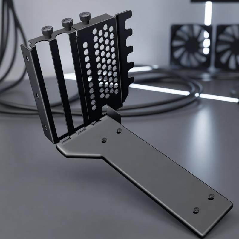 High Strength PCIE X16 Cable Extension Graphics Card Holder PCIE4.0 Vertical Aluminum Video Card Bracket
