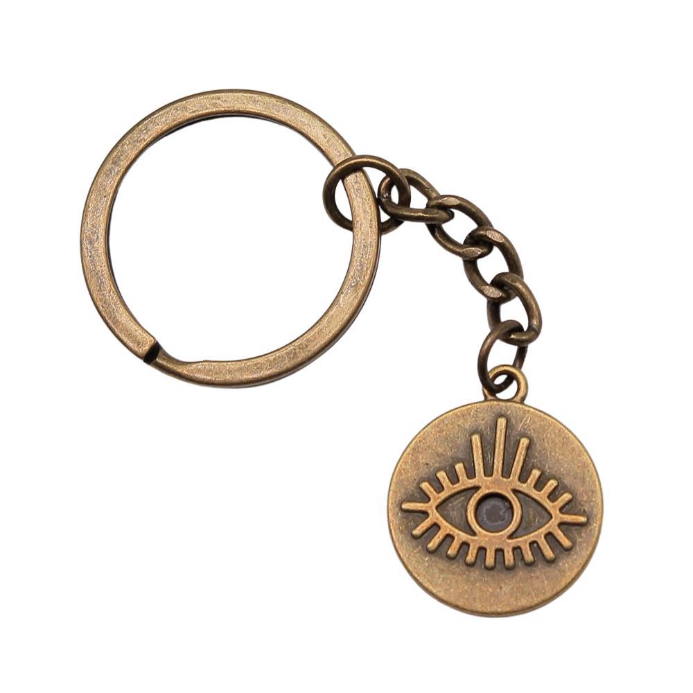 Hamsa Hand Charm Keychain Evil Eye Protection Key Ring 28mm Ring