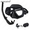 JUNHAINS Free Diving Mask Low-Capacity Aluminum Alloy Glasses Frame Wet Breathing Tube Snorkel Set For free diving, snorkeling