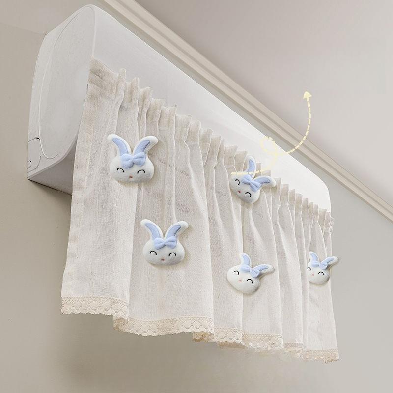 1Pc  Cute Plush Doll Deco Windbreak Curtain for Air Conditioner Summer Cover Prevent Direct Blowing Cloth Bedroom Decoration