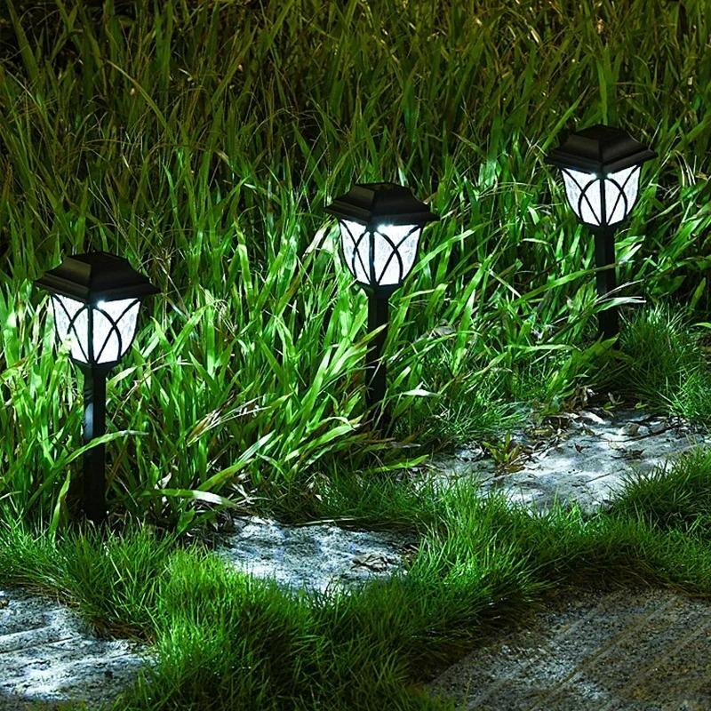 LED Solar Lawn Lights Outdoor Waterproof Garden Pathway Lamps Warm Light for Villa Courtyard Landscape Decoration  Garden Light