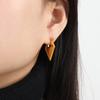 Cold Niche Design Sense Triangular Ear Buckle Women'S French Retro Light Luxury Titanium Steel Gold-Plated Glossy Earrings