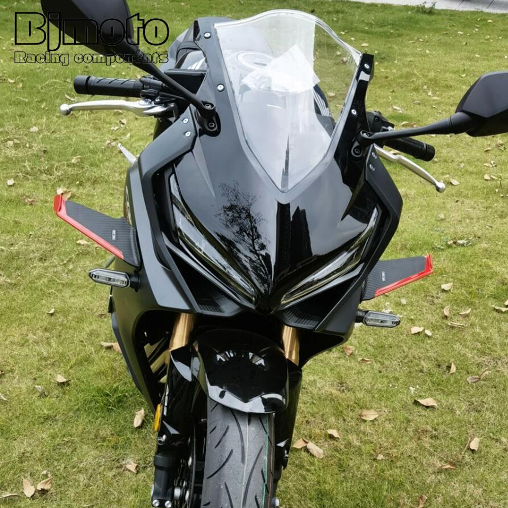 Front Aerodynamic Winglets Side Spoilers Dynamic Fairing Wing Kit For HONDA CBR600 CBR650R CBR1000 CBR300R CBR650F