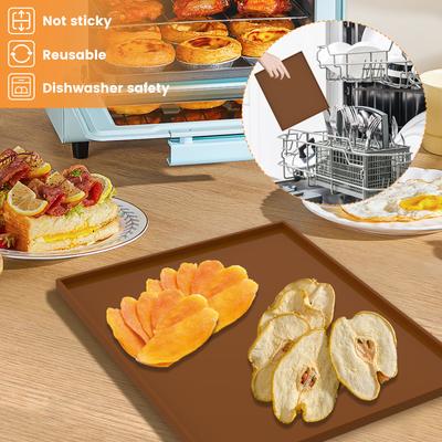 4 ks Silikonová podložka do sušičky s okrajem Nepřilnavá podložka na ovocnou kůži Čtvercová podložka do sušičky na ovocné rolky Opakovaně použitelná