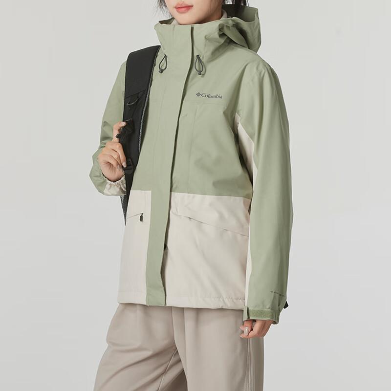 Columbia Hiking Three-In-One Hooded Long Sleeve Jacket Women jackets Green XR4388-348