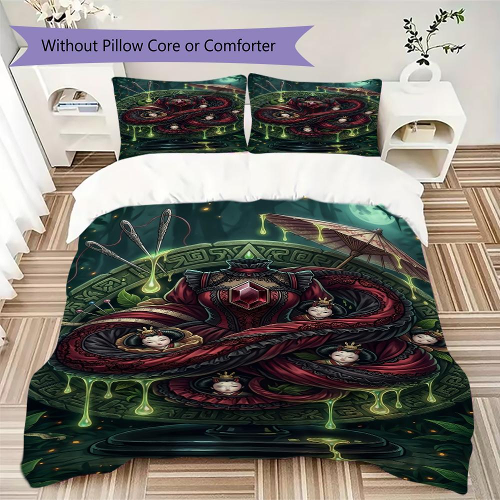 Sea Dream Girlish Feel Pattern Bedding,Quilt Set Quilt Cover Pillowcase Home Birthday Gift (1 * duvet cover + 2 * pillowcase, without core) 135x200cm