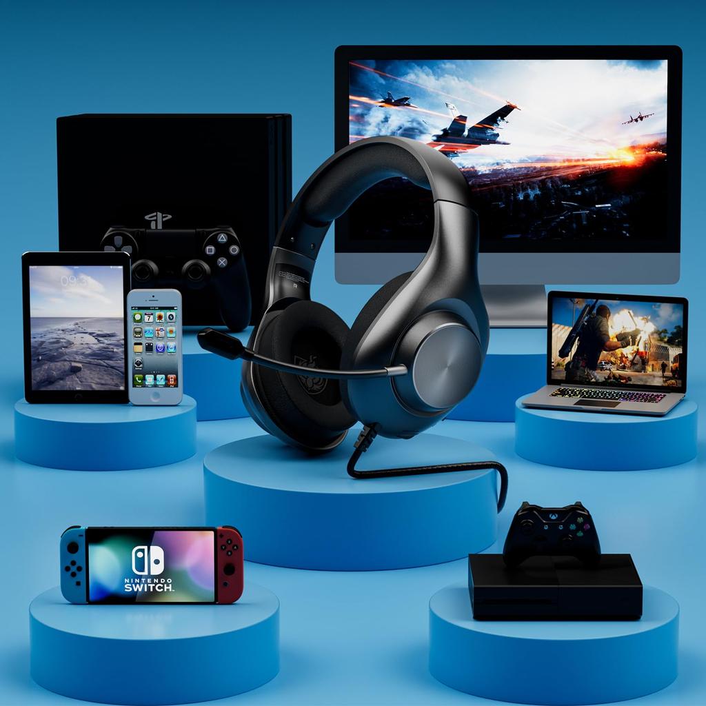 YOTMS Wired Gaming Headset with 40mm PS5 PS4 Compatible with and Xbox with Noise Deep Unisex Gift [Authentic] Drivers, Headset, Headset, Smartphones,