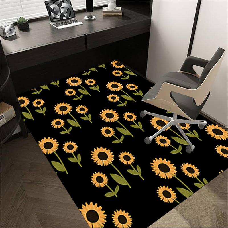 1PC Sunflower Pattern Non-Slip Floor carpet, suitable for Office, bedroomand playrooms. It can also be used as a sofa footrest cover-T77