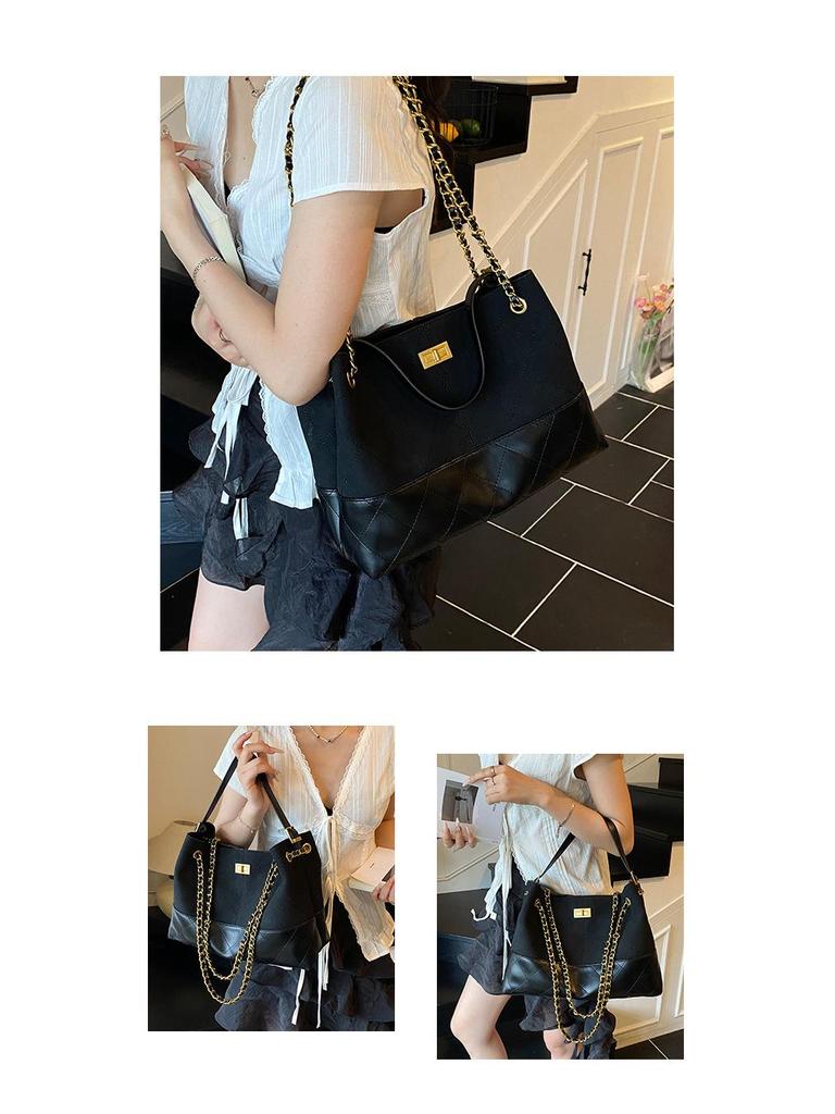2025 New Women's High-End Retro Shoulder/Crossbody Bag with Iron Chain - Versatile Tote for Commuting