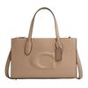 Nina 25 Brand Logo Detachable Shoulder Strap Leather Tote Bag Shopping Bag Shoulder Crossbody Handbag Medium Women Tote Bags Beige CW492-SVTP