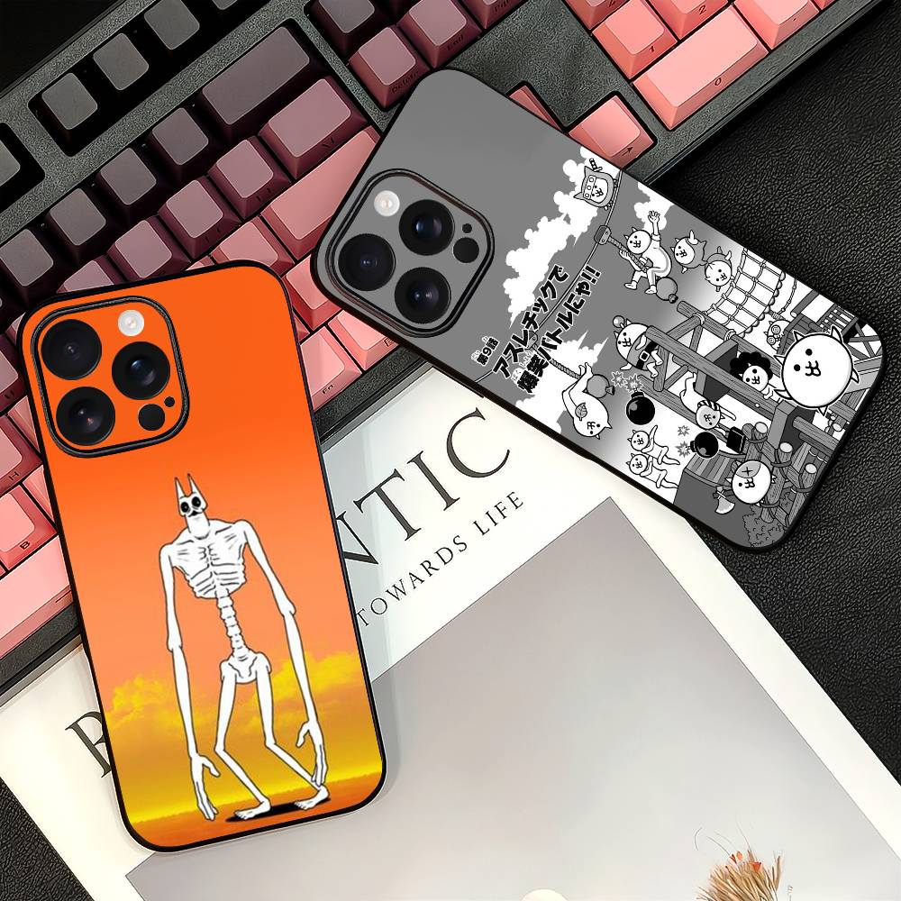 B-Battle Cats Anime Game Phone Case For IPhone 16 15 14 13 12 11 PRO MAX PLUS Mini TPU Soft To Skin-friendly Cover