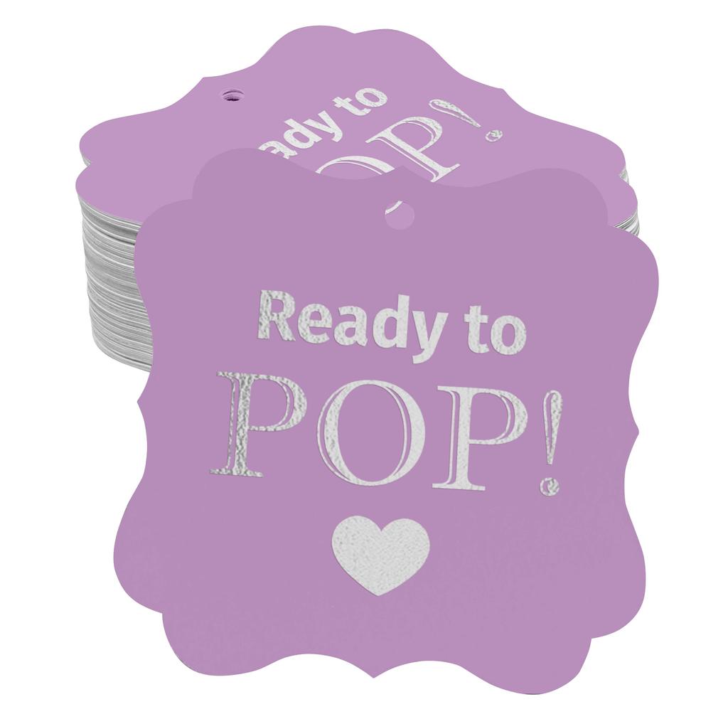 Inkdotpot Real Gold Foil Ready To Pop Baby Shower Tags Favor Bracket Shape Hang Pack Of 100 Paper
