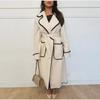 2023 Warm Long-Sleeved Woolen Lace-Up Women's Coat for Autumn/Winter