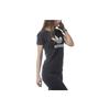 adidas Originale Kontrastfarben Markenlogo Print American Vintage Schulterärmel T-Shirt Damen Tops Schwarz AJ8084
