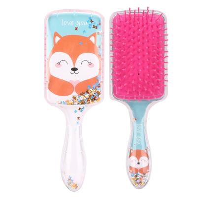 Kinder Cartoon Pailletten Luftkissen Frisierkamm Kopfhaut Massagekamm Styling Werkzeug Blau