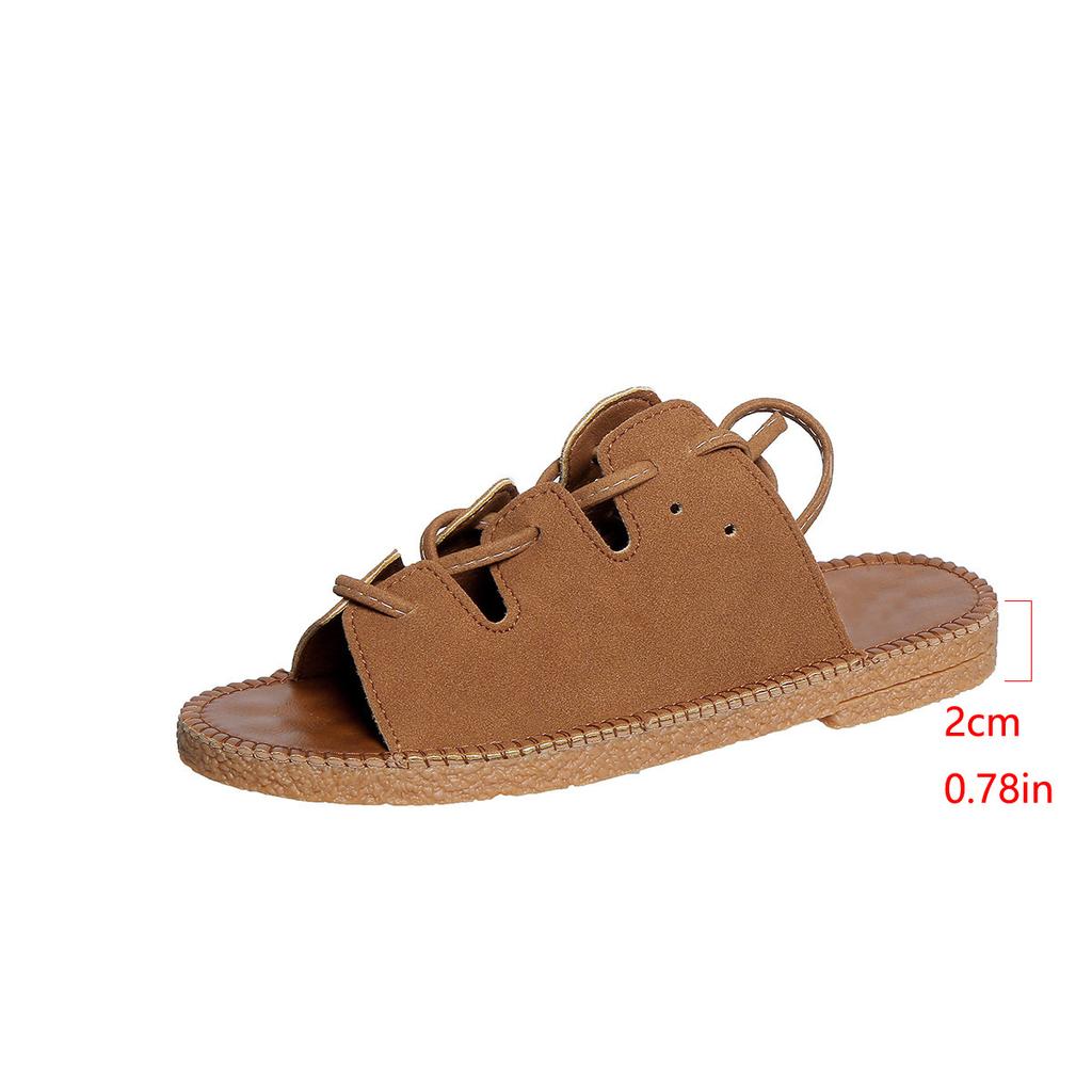 Fashion The 2025 Summer New Round Toe Ring Strappy Sandals Are Comfortable To Wear On the Outside and Are Large-sized Thick-soled Sandal