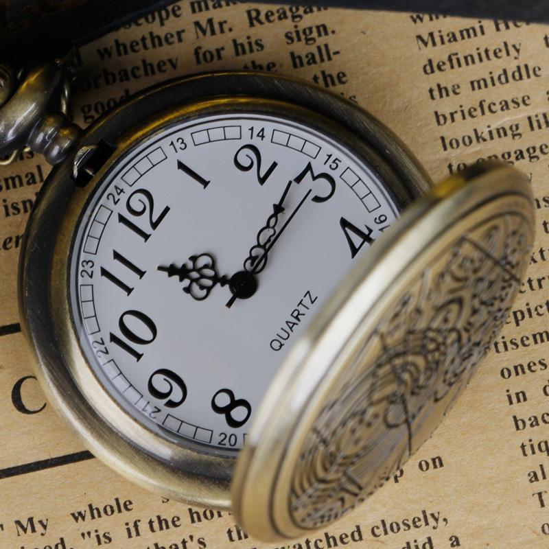reloj de bolsillo Hombre Bronze Black/Bronze/Silver Exquisite Versatile Quartz Pocket Watch Clock Men Women Gift Steampunk