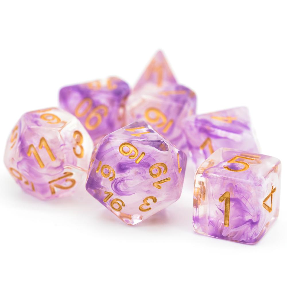 Cusdie D&D Rauchwürfel Dungeons and Dragons 7 mehrseitiges Würfelset D4 D6 D8 D10 D% D12 D20 für Rollenspiele Brettspiele