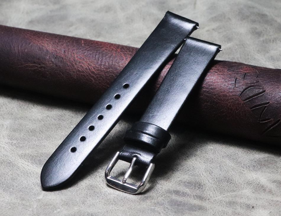 Cowhide Genuine Leather  Watch Band 18mm 20mm 22mm Thin Smooth Watch Strap 10 mm чёрный