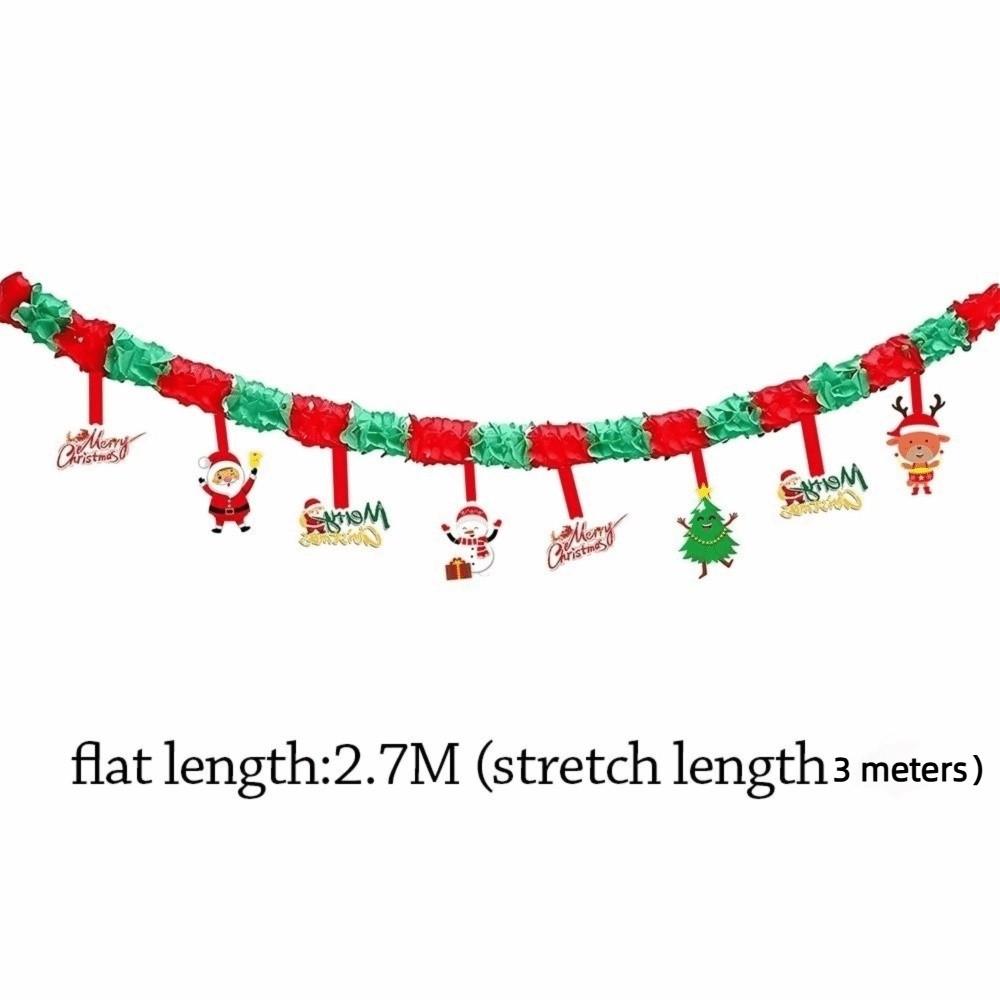 Creative 3 Meters Santa Claus Banner Cartoon Santa Claus Christmas Tree Garland Cute Happy New Year Christmas Decor