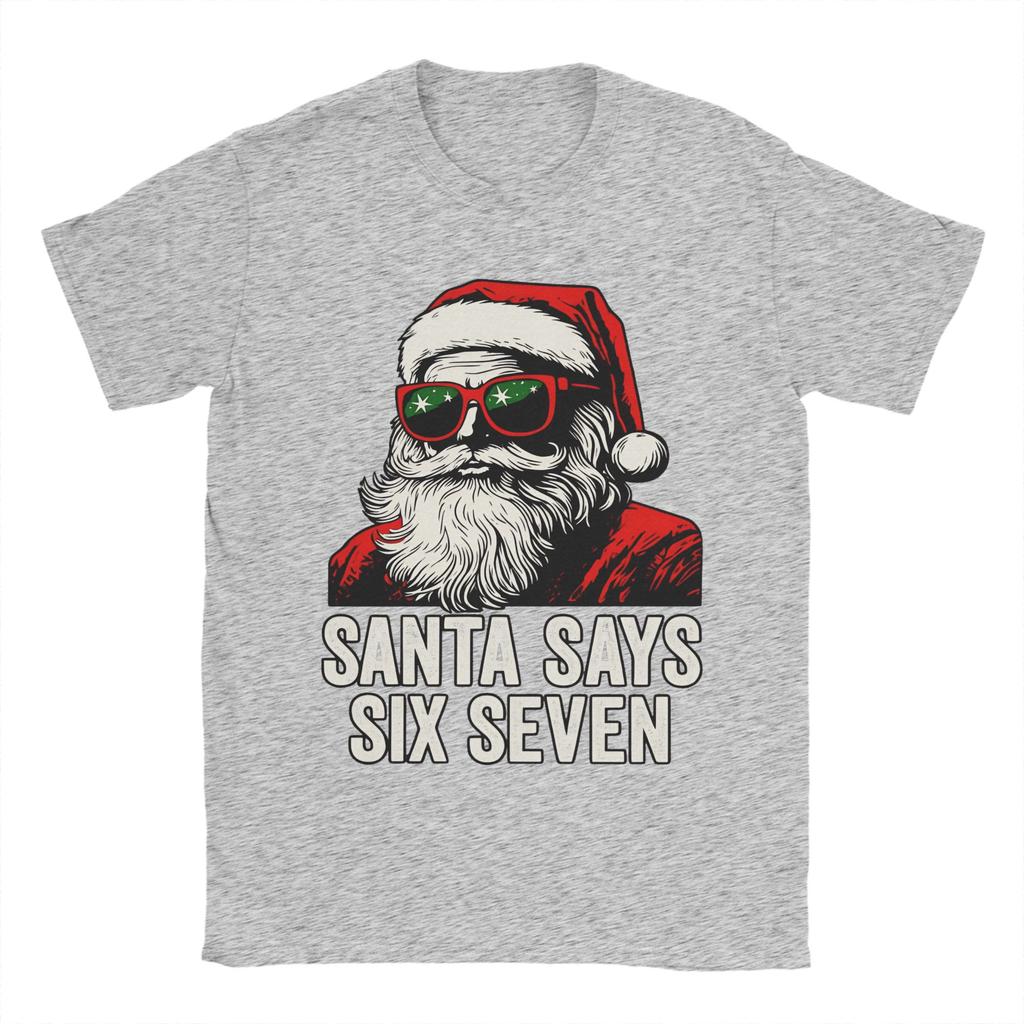 Julen Tomten Säger Sex Sju 67 T-Shirt Strand Bomulls T-Shirts För Män Mode Tryck T-Shirt Kortärmad Vintage Kläder