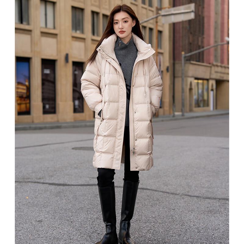 Iveni 2025 Winter Casual Mid-length Hooded Down Jacket WEOA886