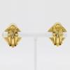 Chanel COCO Mark Earring Vintage Plated Gold Square 20.2g Women Used