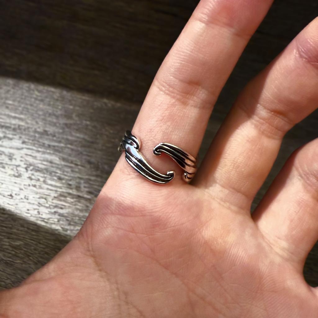 Retro The Phoenix Wing&Claw Adjustable Open Ring For Men Punk Gothic Edgy Copper Jewelry Unisex Vintage Accessories Trendy Gift