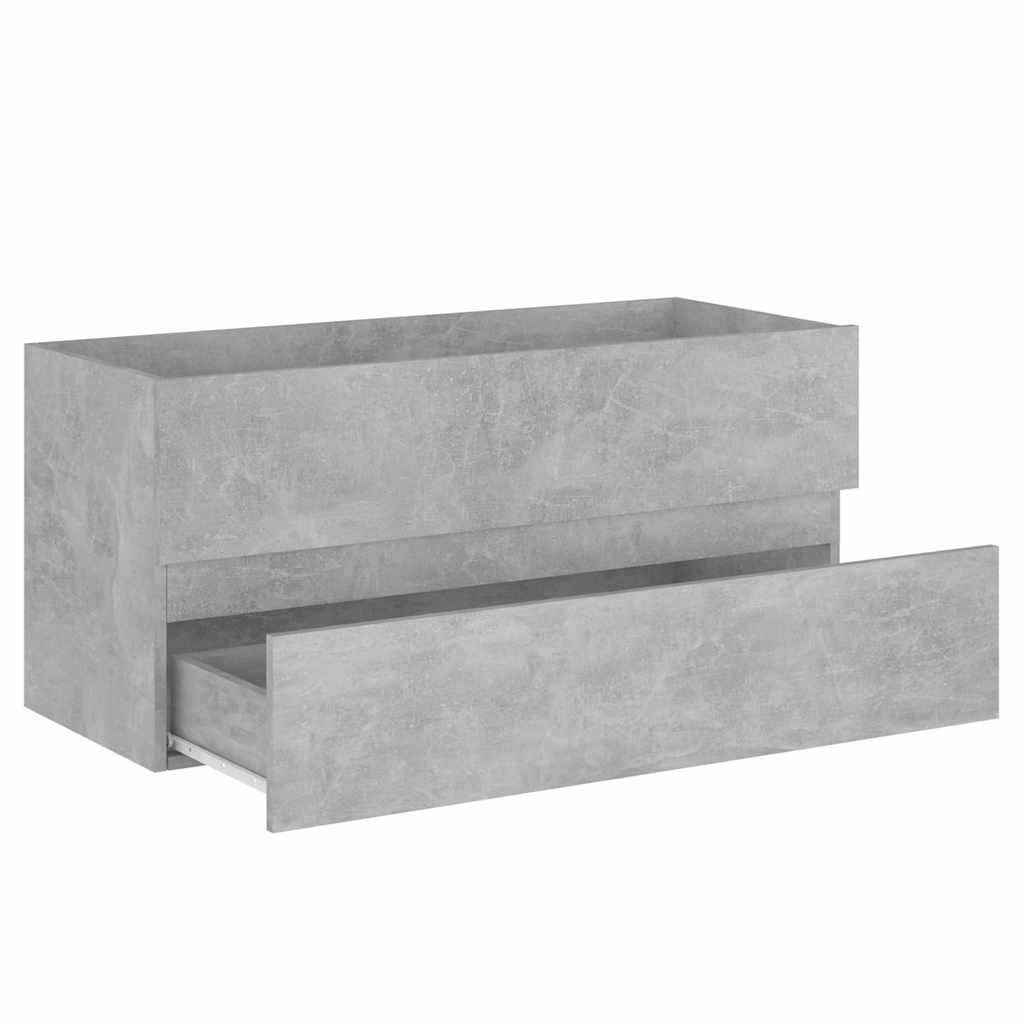 Bathroom Vanity Cabinet In Concrete Grey 100 X 38.5 X 45 Cm Particleboard