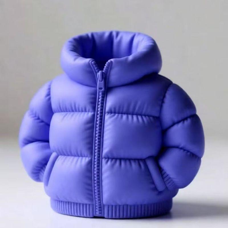 3D Printed Puffer Jacket Pen Holder Gradient Color Abstract Desktop Organizer For Students Home Office Classroom Novelty Gift