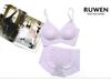 2024 RUWEN Purple Seamless Lace Sling Bra Set for Small Busts