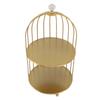 Bird Cage Cosmetic Organizer Gold Space Saving Iron Unique Multifunctional Birdcage Makeup Display
