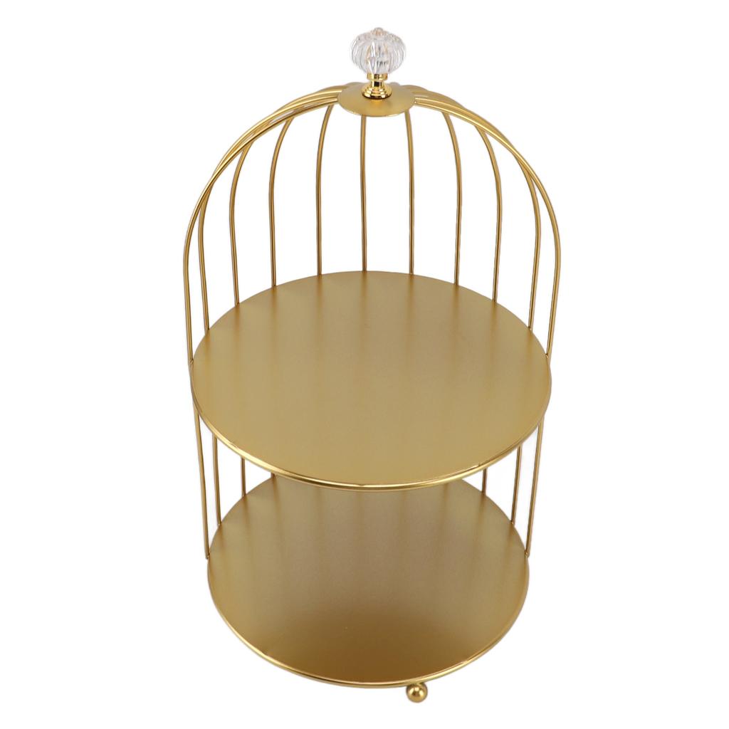 Bird Cage Cosmetic Organizer Gold Space Saving Iron Unique Multifunctional Birdcage Makeup Display