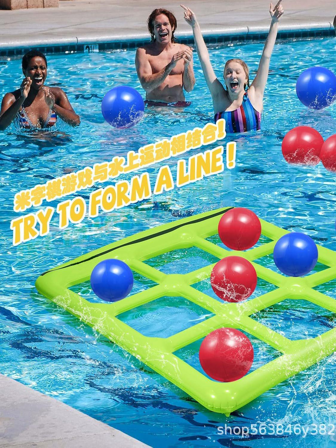 

Tic-Tac-Toe Inflatable Children s Water Toy - Interactive PVC Pool Game 142cm x 137cm трава зеленый
