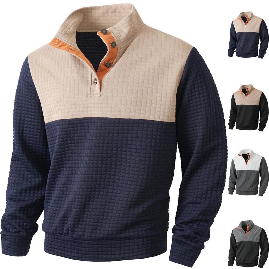 Casual Sports Sprin Autumn Winter Outdoor Splicing Colour Button Sweater Jacket Moisture Wicking Comfortable Fit Skin-friendly Breathable Tops