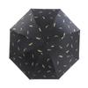 Feather Weatherproof Three-Fold Automatic Umbrella with Creative Black Glue Sunscreen Parasol.