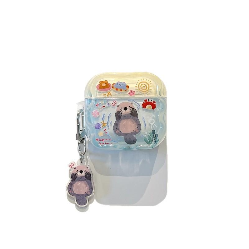 Summer cute cartoon otter AirPods 1 generation earphone case for Apple Bluetooth headset Pro1 generation 1