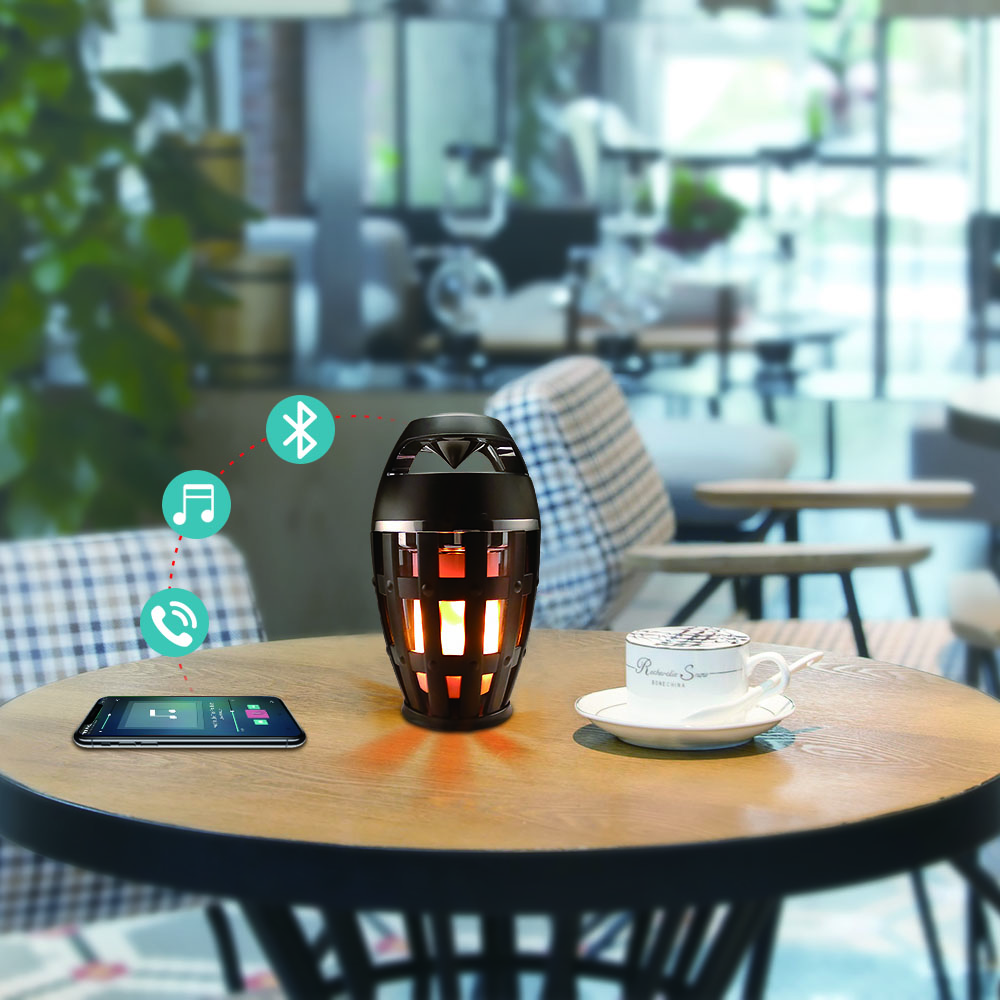 Portable Wireless Speaker LED Flame Light Loudspeaker Bluetooth Speaker Outdoor Player with LED Flame Torch Light Flicker Light