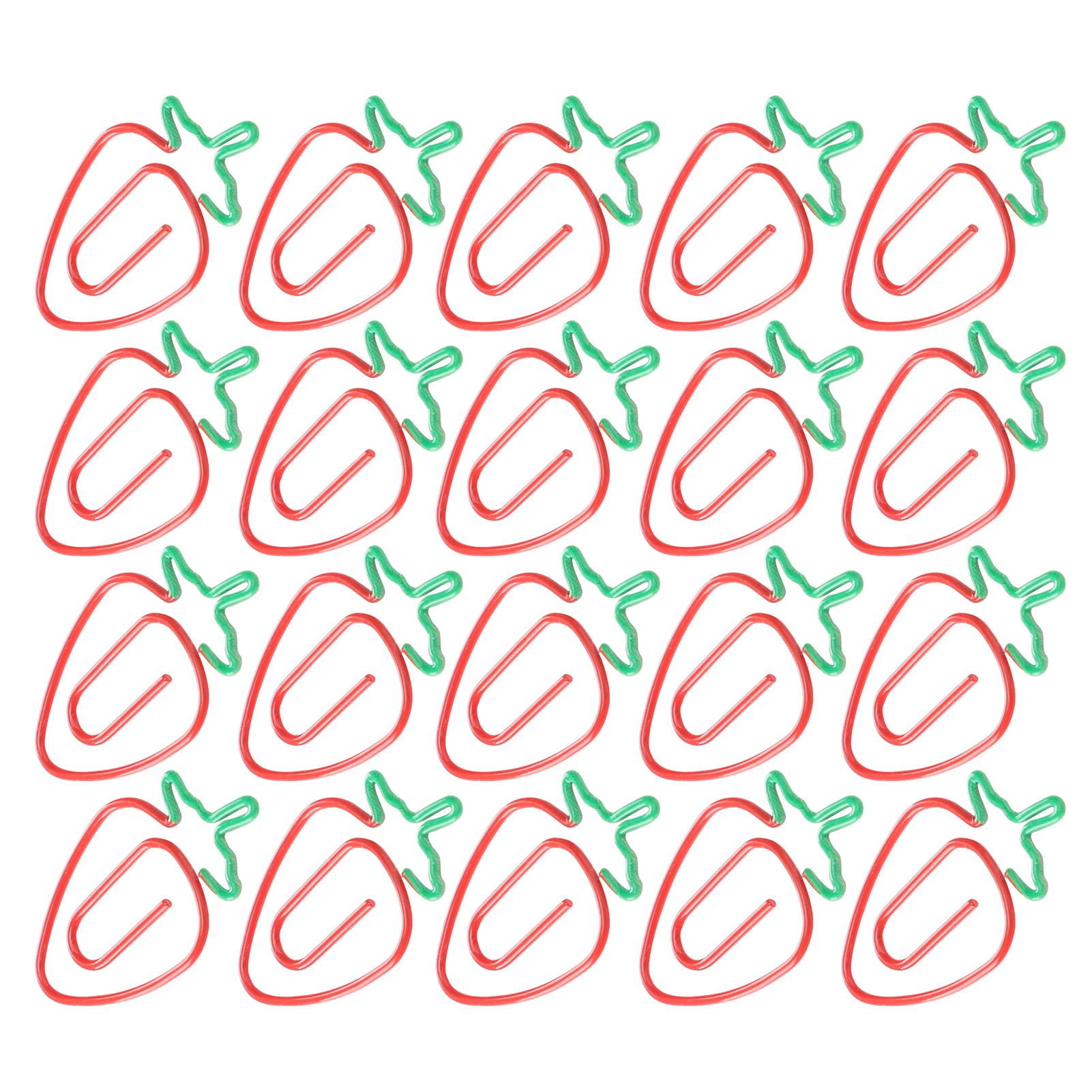 

20Pcs Paper Clips 2‑Color Fruit Shaped Bookmarks Planner Clip Pin Office Supplies School Gifts