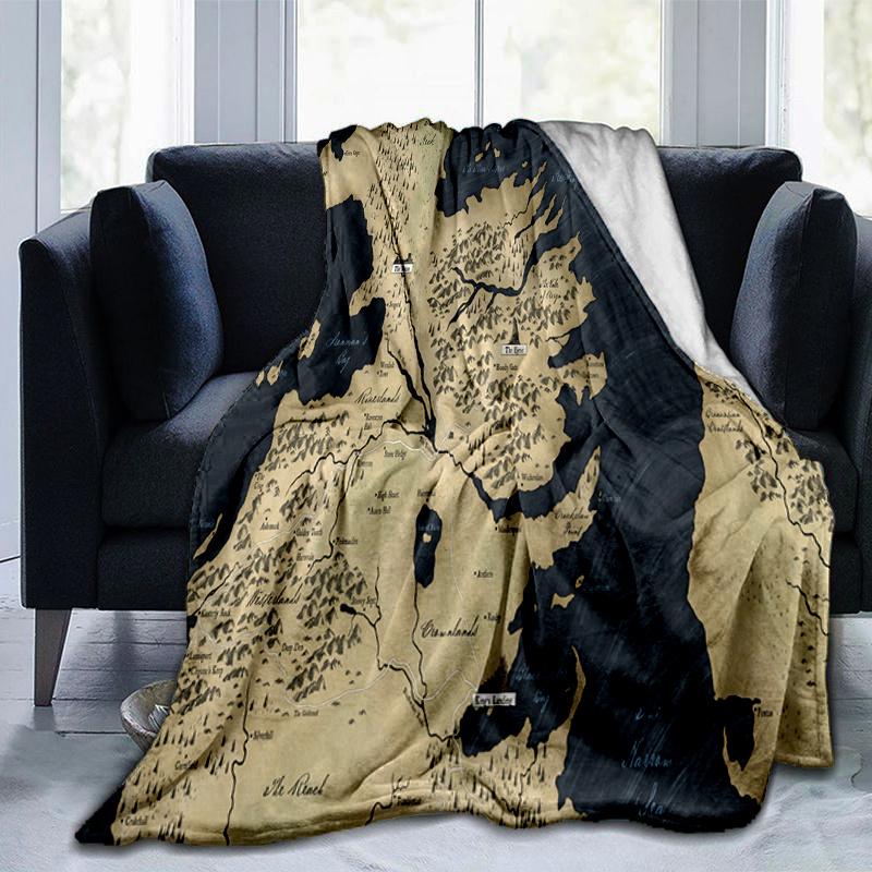 Game of Thrones Map: Westeros & Essos Wall Art DecorPrint Blanket, Soft Blanket For Sofa Office Bed And Travelling Daughter Birthday Gift Es