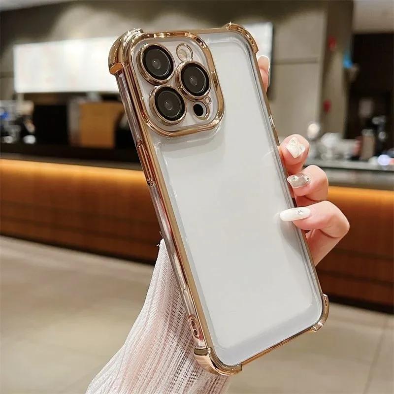 For Redmi Note 14S 14 Pro Plus 13 12 Pro 5G 4G Redmi 9i 9 Prime Phone Case Transparent Anti Drop Electroplating Back Cover