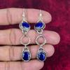 Orecchini con zaffiro blu, orecchini con pietre preziose fatti a mano, orecchini in argento sterling massiccio 925, gioielli antichi, come regalo di fidanzamento