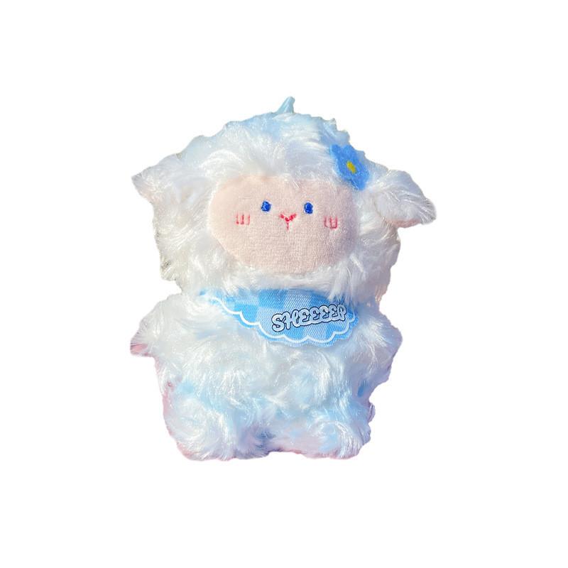 Colorful Jinnew Sheep Plush Keychain Orange And White Blue And White Gift Idea