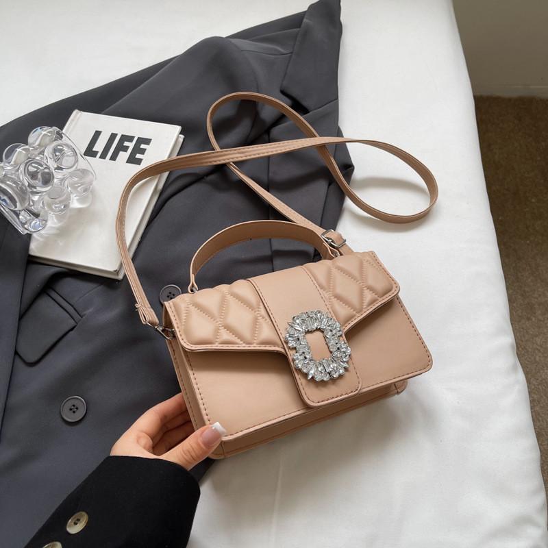 Stylish Vintage Small Handbag For Women 2024 Fashion Trendy Pu Leather Shoulder Bag With Stitching Elements Perfect For Summer
