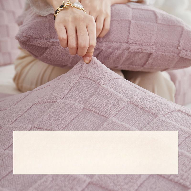 Elastic Non-Slip Sofa Cover Striped Suede All-Inclusive Universal Cover Winter Sofa Chic Simple Modern Thickened Cushion