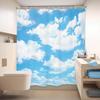 Blue Sky Background Cloud Shower Curtain Natural Landscape Waterproof Fabric Polyester Bathtub Decoration 12 Pack Hook