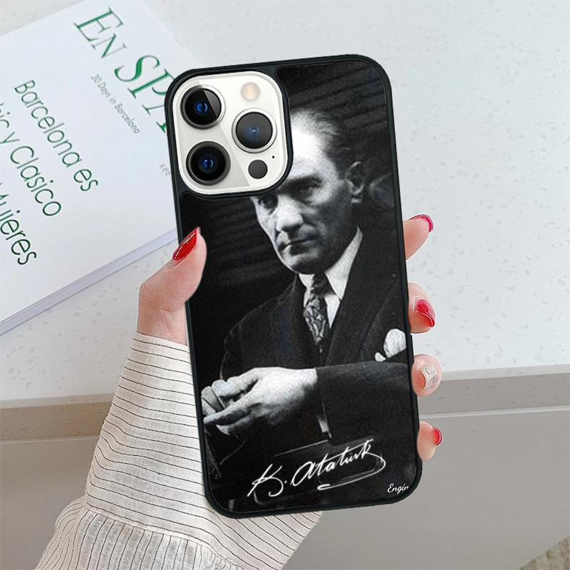 Mustafa Kemal Ataturk Signature Phone Case cover For iPhone 17 15 16 14 13 12 11 Pro Max Coque For Apple PLUS fundas