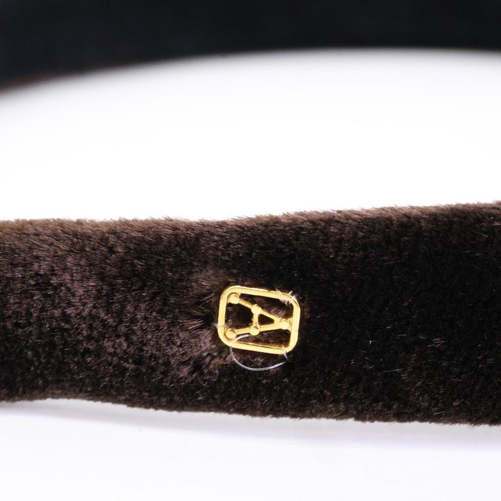 Alexandre de Paris 0002026839-001-1-08 Velours Stirnband Haaraccessoire Dunkelbraun Gebraucht