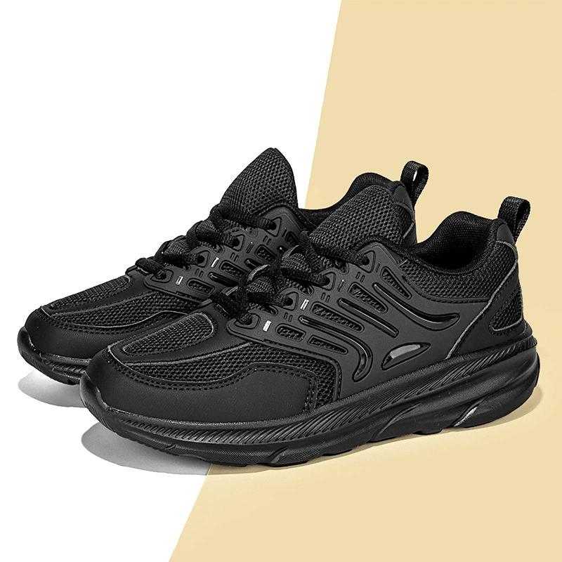 

Мужская обувь, весенняя дышащая сетчатая повседневная спортивная обувь, увеличивающая рост толстая подошва противоскользящая папа 36 чёрный