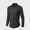 Solid Color Slim Fit Long Sleeve Formal Shirt - Versatile & Simple for Business or Casual Wear